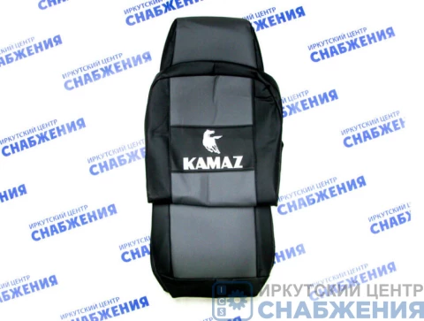 Чехол на сиденье КАМАЗ ЕВРО серый (1 ремень, 3 низких сиденья) Экокожа